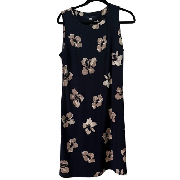 Tommy Hilfiger Dresses & Skirts - Tommy Hilfiger Women's Navy Blue Stretch Work Shift Dress Floral Print Size 10
